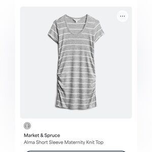 Market & Spruce Heathered Gray Striped Top